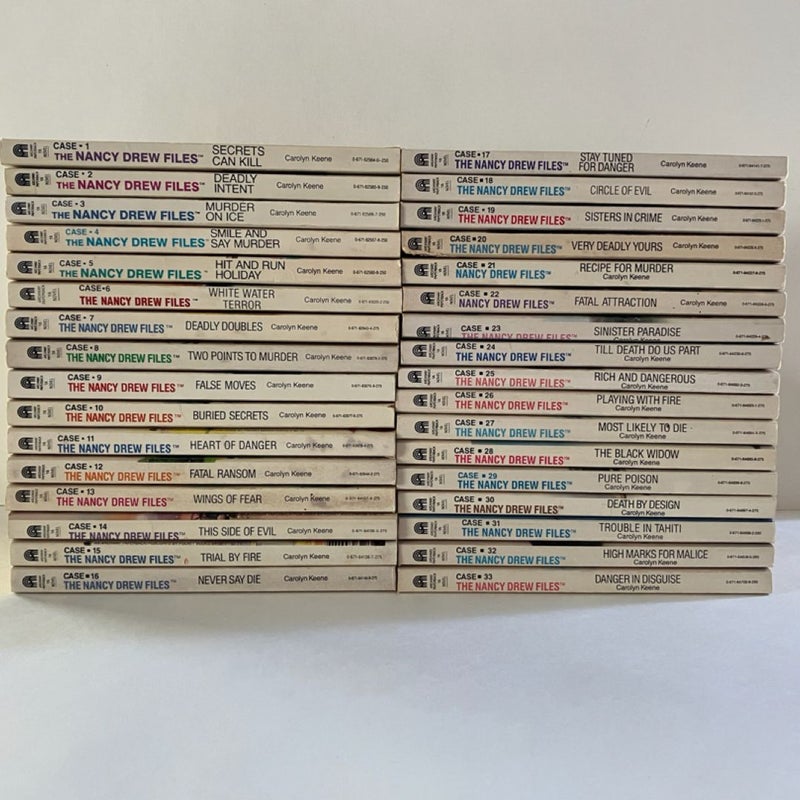 The Nancy Drew Files: Case 1 - 33 (Lot of 33 paperbacks)