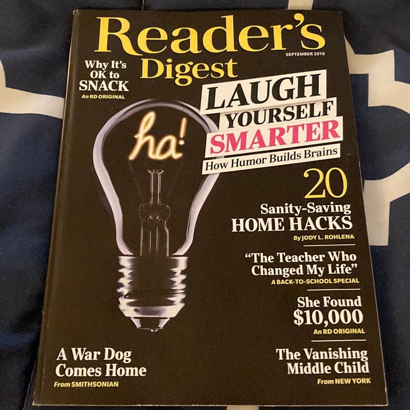 September 2019, Reader’s Digest -Laugh Yourself Smarter