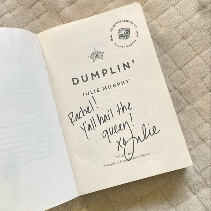 SIGNED Dumplin' Movie Tie-In Edition