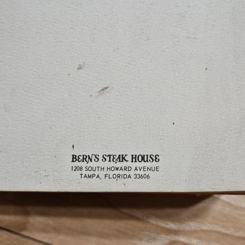 1975 Bern's Steak House Restaurant Art in Wines Wine Book