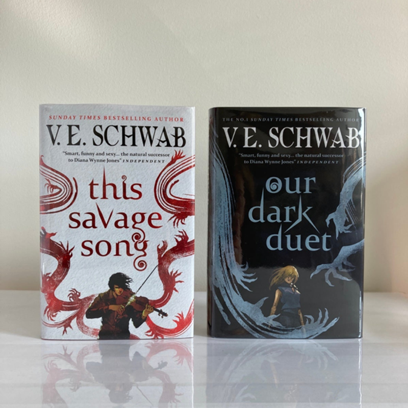 Waterstones This Savage Song & Our Dark Duet Collectors Editions w/ Stenciled Edges