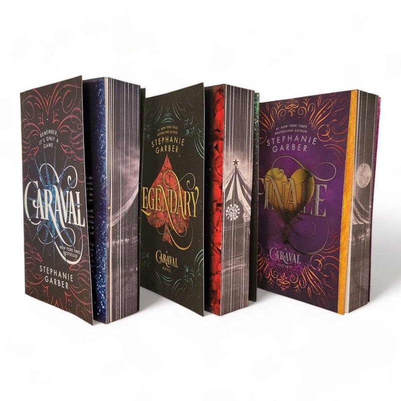 Caraval, Legendary, Finale by Stephanie Garber Special Editions Stenciled Edges