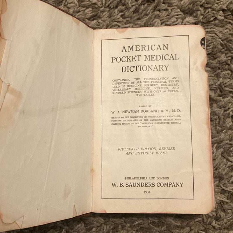 The American Pocket Medical Dictionary (1934)