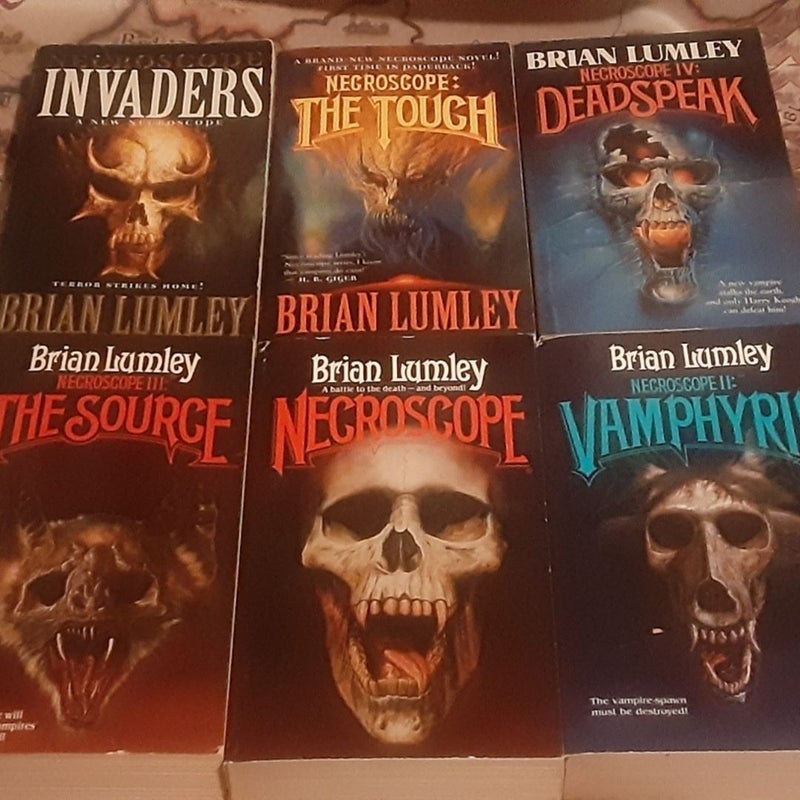 6 Brian Lumley Necroscope book lot : Necroscope, Vamphyri!, The Source, Deadspeak, The Touch, Invaders