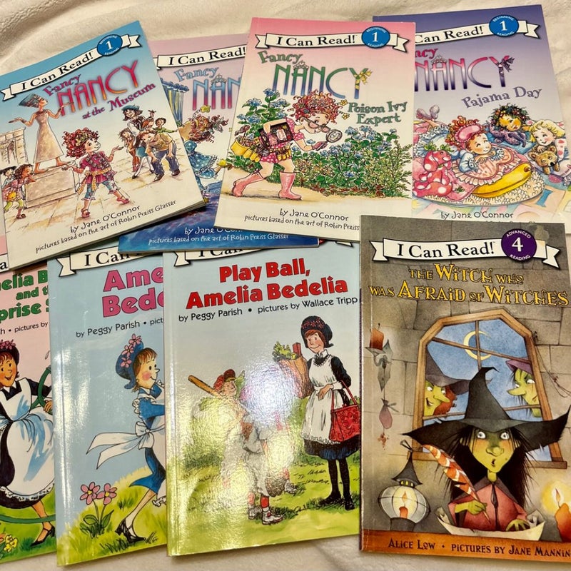 I Can Read Mixed Book Lot - Levels 1, 2 and 4 - Fancy Nancy And Amelia Bedelia