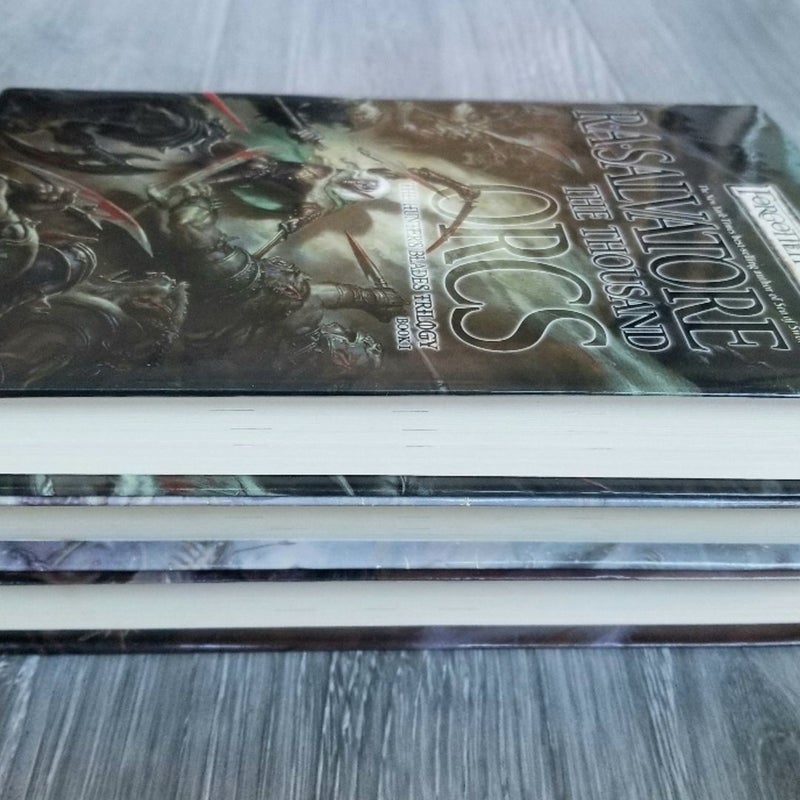 (3) D&D FORGOTTON REALMS “THE HUNTER'S BLADES” TRILOGY R.A. SALVATORE 1ST ED. HC