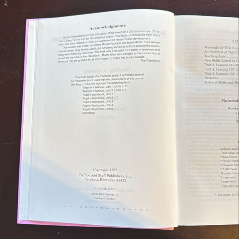 Rod & Staff Grade 2 Math Teacher’s Manual, Units 1-5