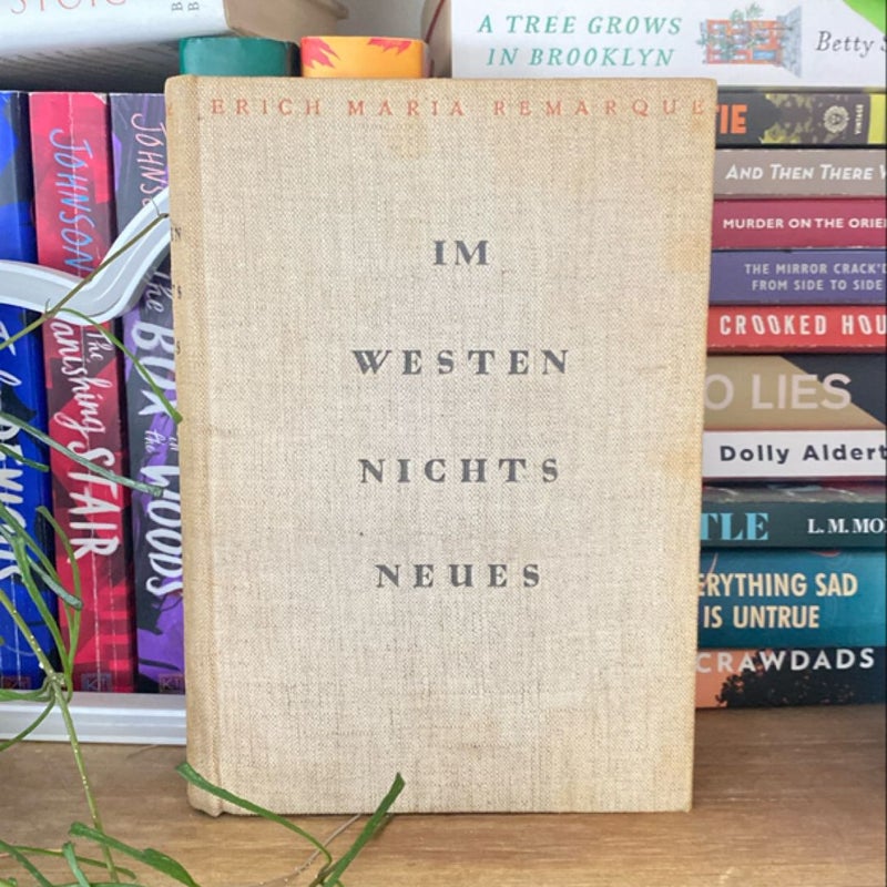 Vintage 1929 Im Westen Nichts Neues All Quiet on the Western Front