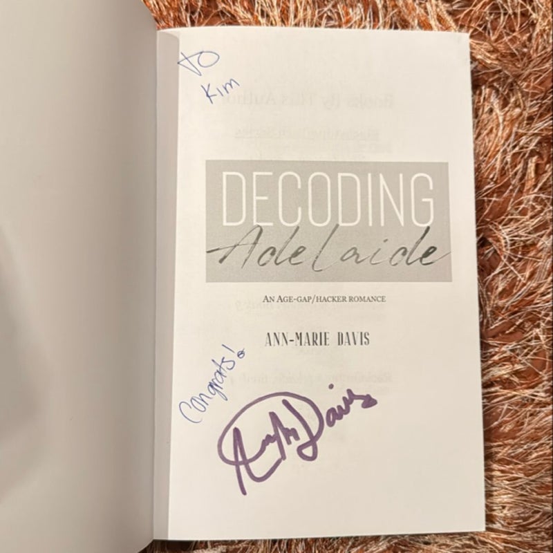 Decoding Adelaide (signed to Kim)