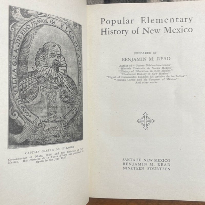 Popular Elementary History of New Mexico (1914 1st edition)