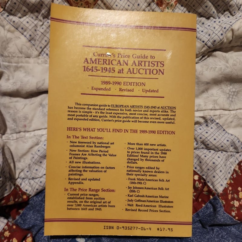 Currier's Price Guide to American Artists 1645-1945