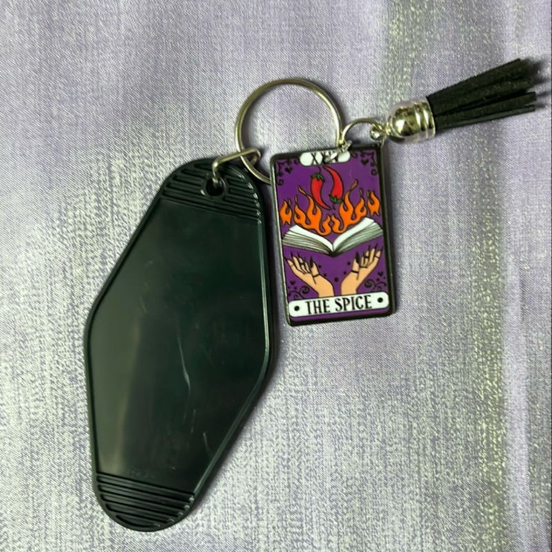 Book tarot card keychain - “The Spice Reader”