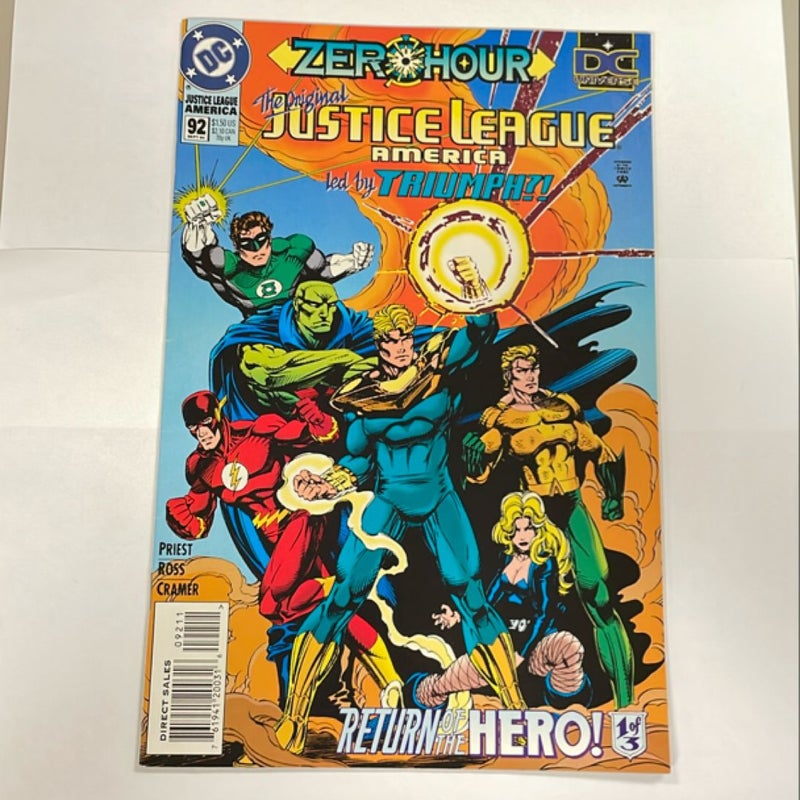 DC  #92 Justice League America Return of the Hero!