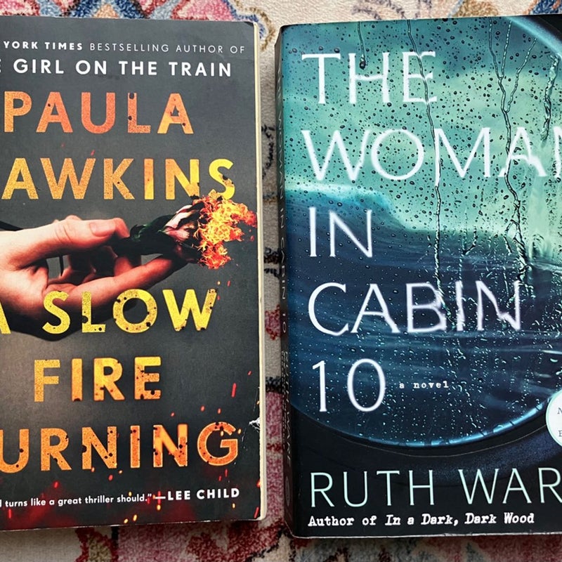 Classic Thriller BUNDLE The Woman in Cabin 10 Slow Fire BUrning Ruth Ware Paula Hawkins 
