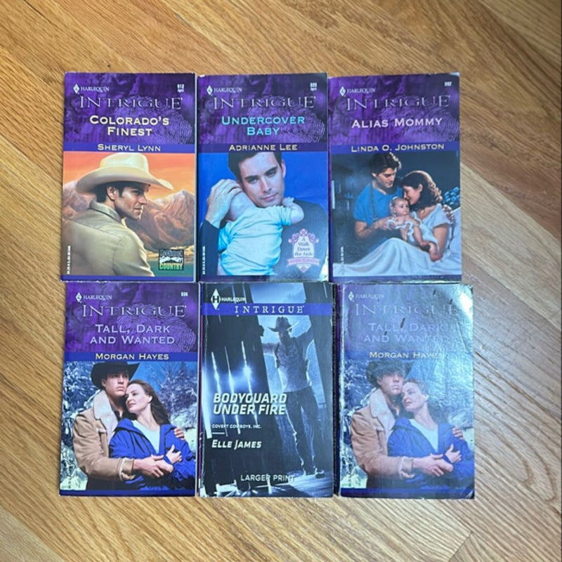 Lot of  6 paperback harlequin intrigue Romance Books