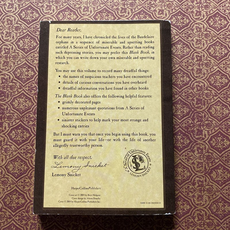 A Series of Unfortunate Events: The Blank Book