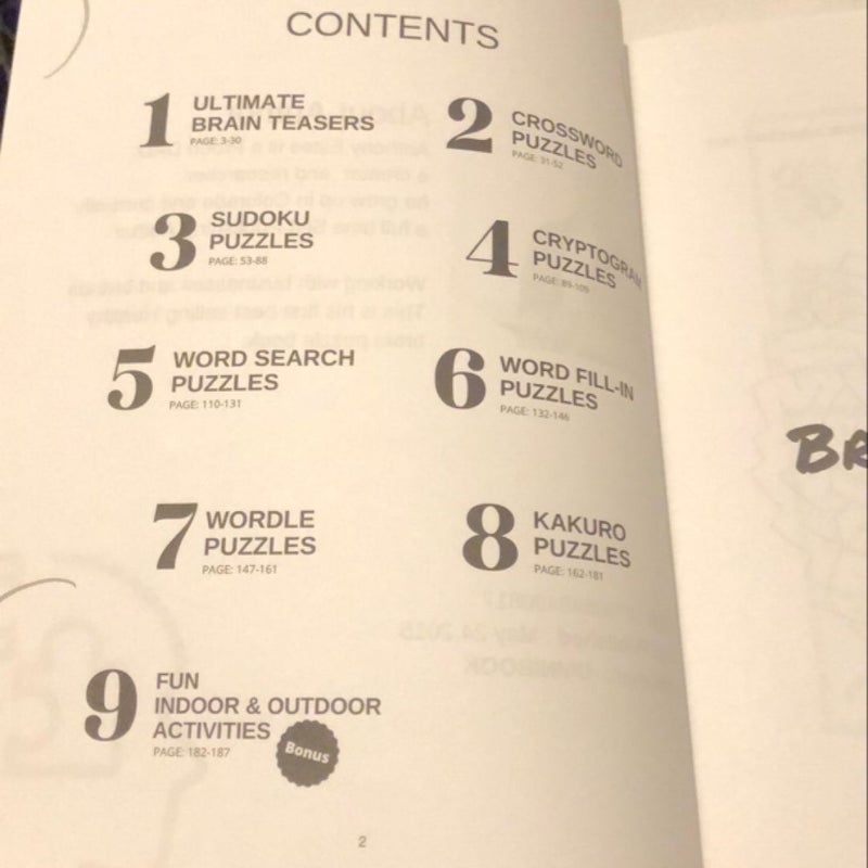 Mixed Puzzles by Anthony Estes : Healthy Brain Activity Book for Adults - Crosswords, Sudoku, Cryptograms, Word Search, Word Fill-In, Wordle, Kakuro and More!