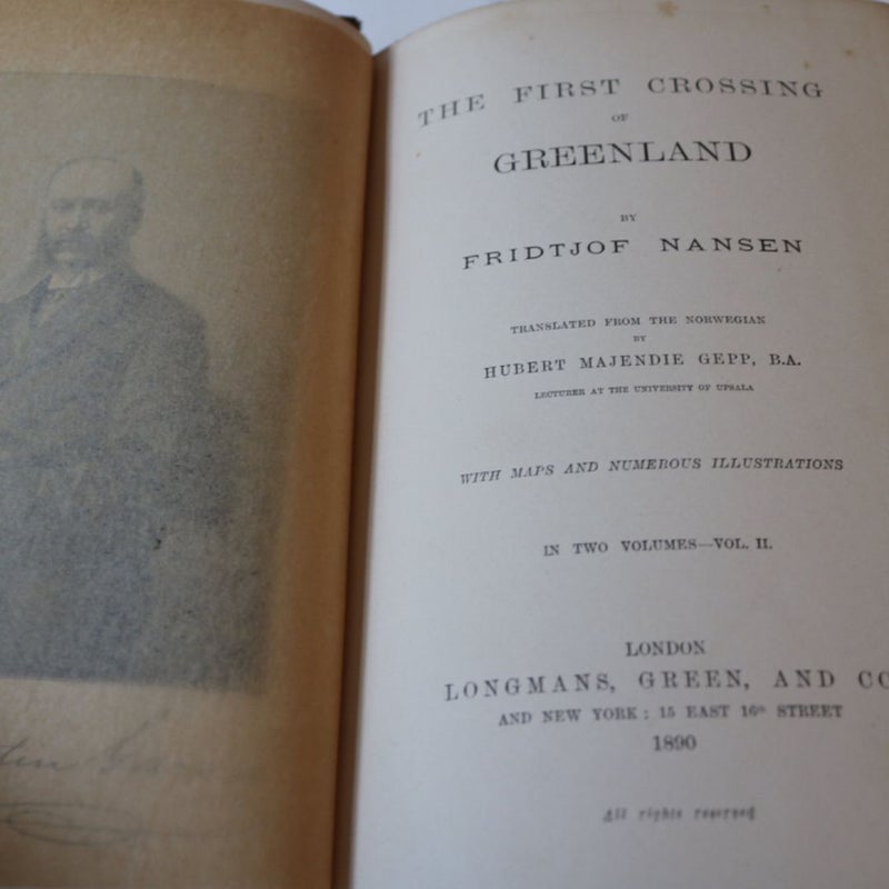 1st ed. 1890 The First Crossing of Greenland