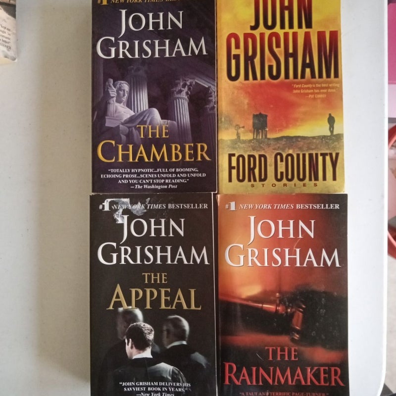 Grisham lot of four paperbacks: Chamber, Ford County, Appeal, Rainmaker 