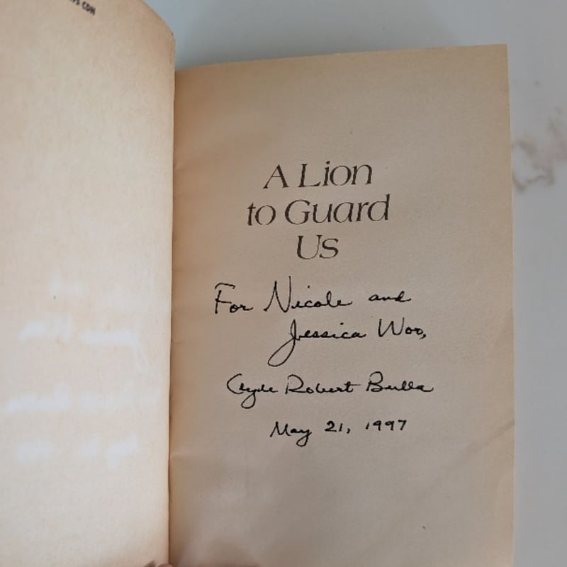 A Lion to Guard Us **SIGNED BY AUTHOR** by Clyde Robert Bulla ...