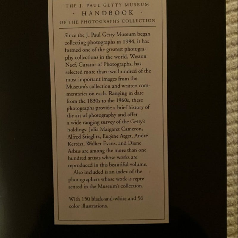 The J. Paul Getty Museum Handbook of the Photographs Collection Handbook of the Photographs Collection