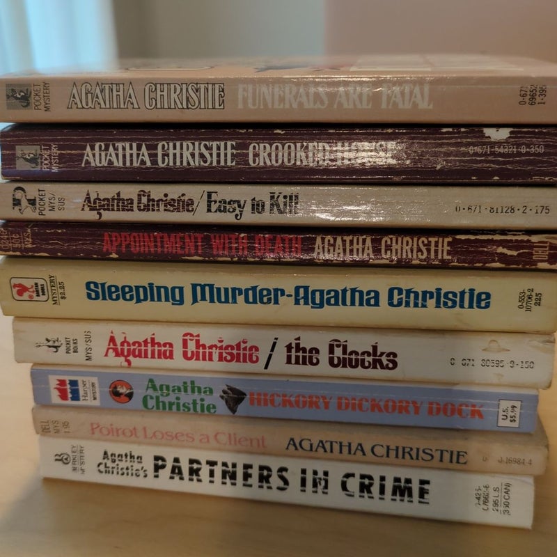 Vintage Agatha Christie Bundle: Appointment with Death, Easy to Kill, Sleeping Murder, the Clocks, Hickory Dickory Dock, Funerals are Fatal, Crooked House, Poirot Loses a Client, Partners in Crime