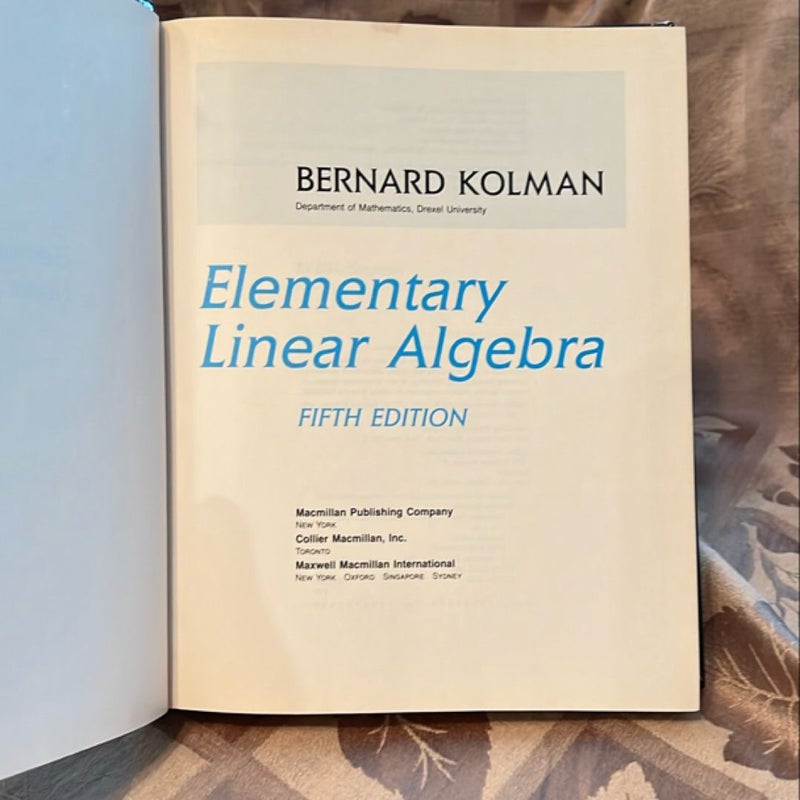 Elementary Linear Algebra with Applications