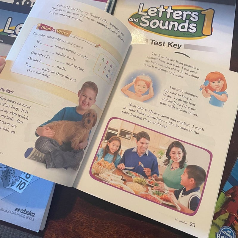 abeka 1st Grade teacher key/ video manual  arithmetic test & speed drill workbook