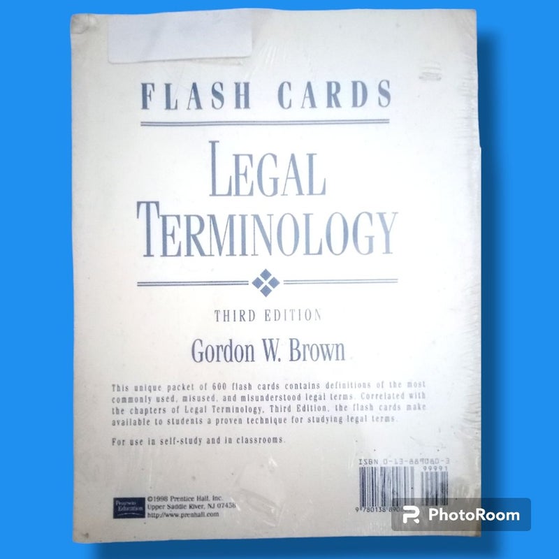 Legal Terminology Flash Cards Sup