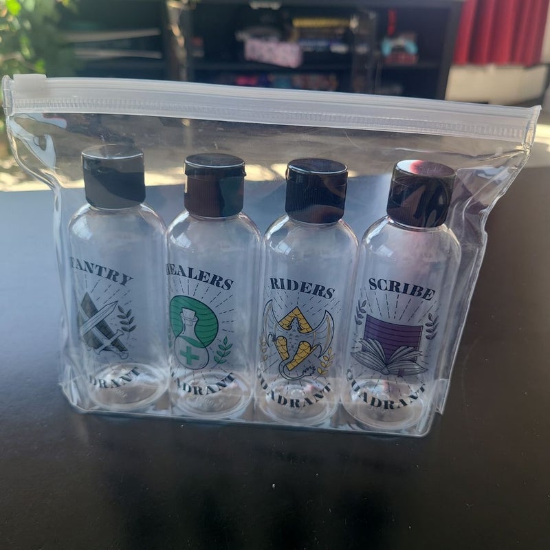 Fourth Wing Travel Bottles- Fairyloot Sept 2023