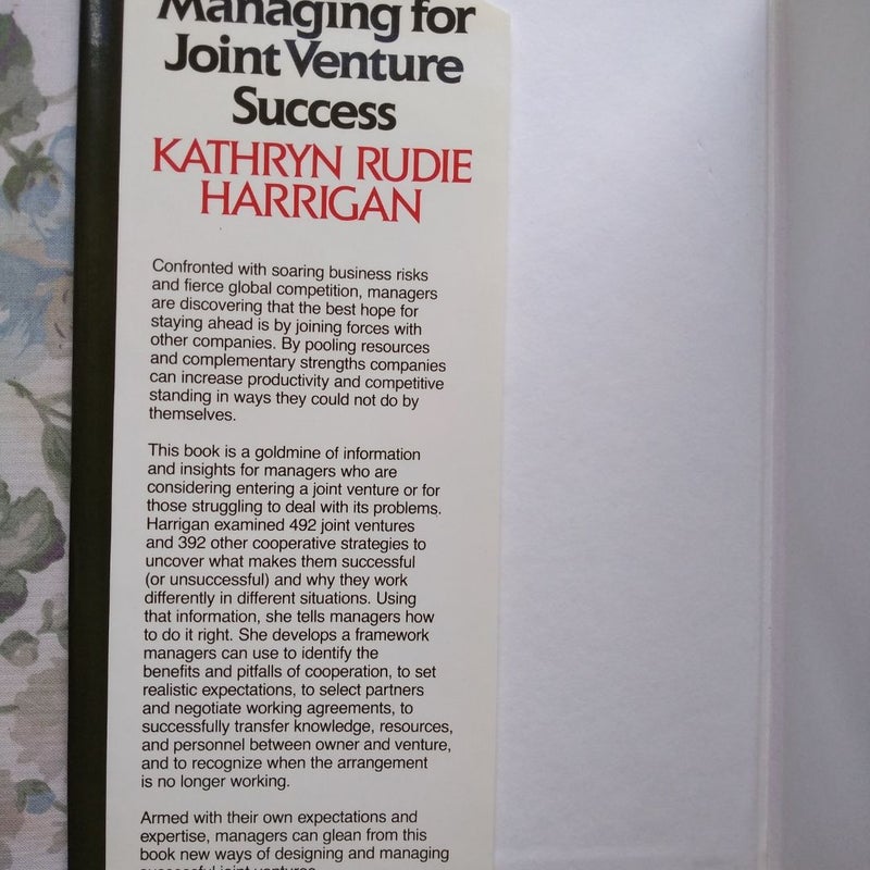 Managing for Joint Venture Success