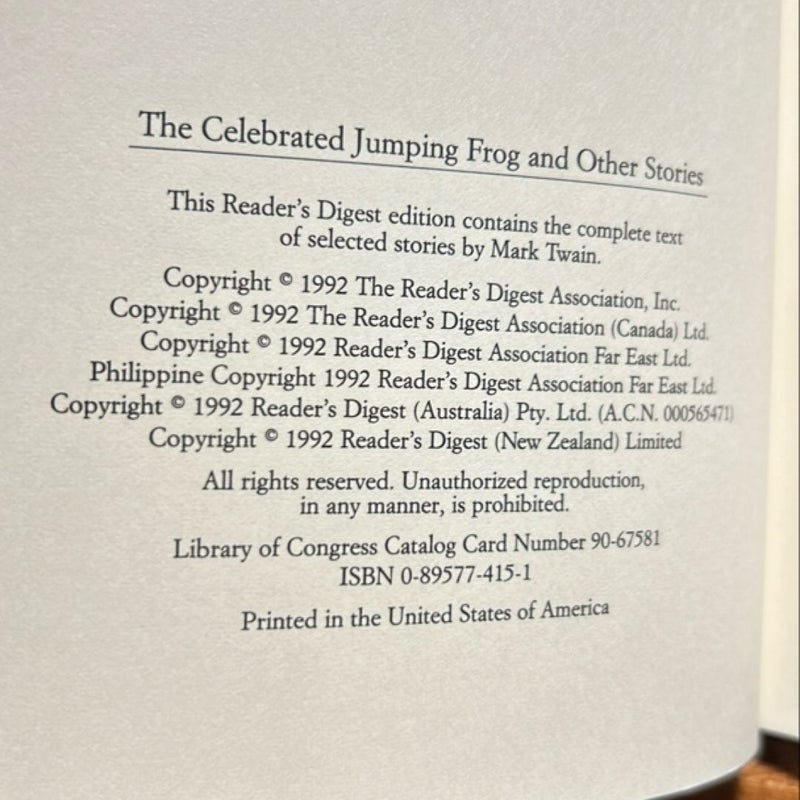 The Celebrated Jumping Frog - And Other Stories