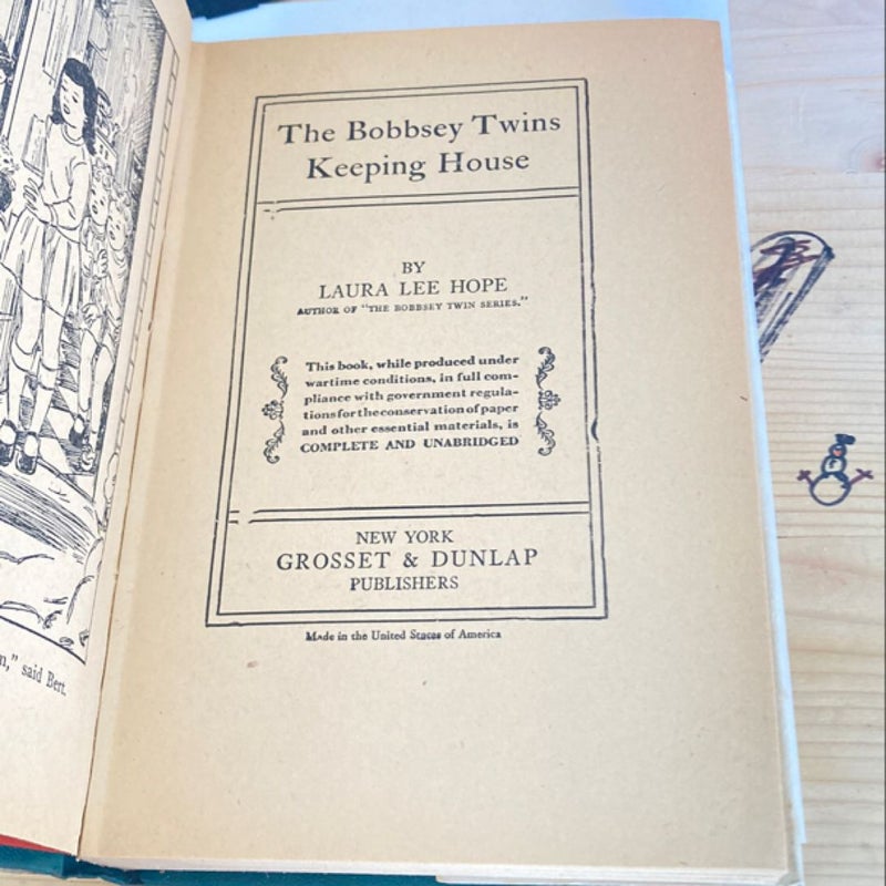 The Bobbsey Twins Keeping House (VINTAGE 1925)