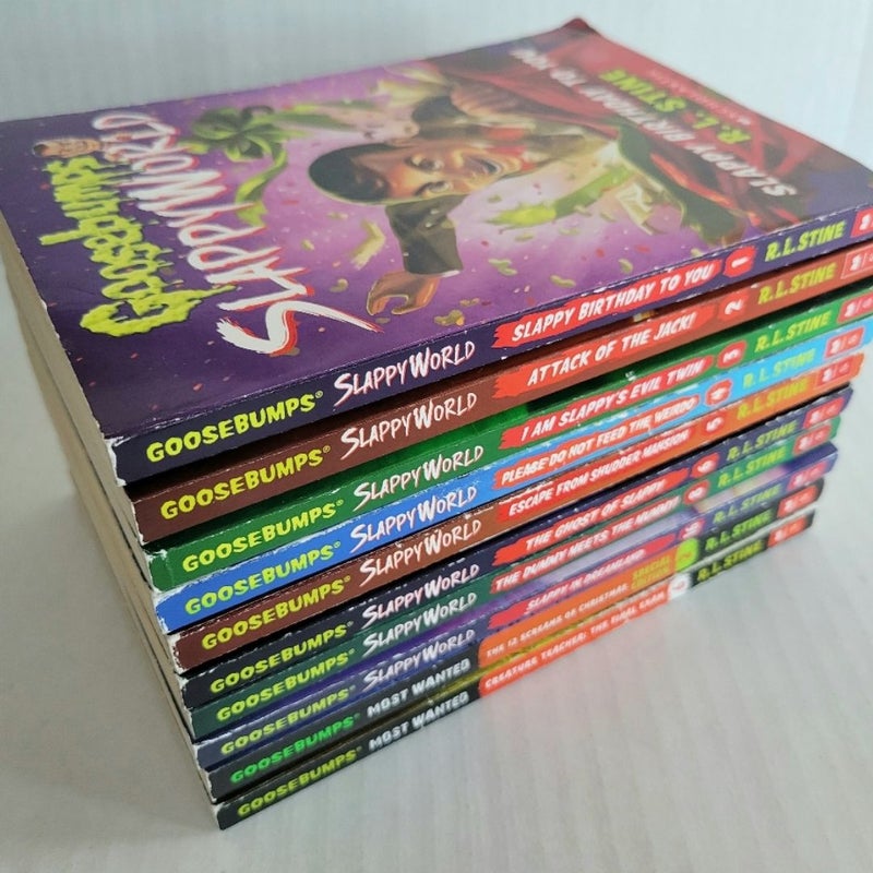 GOOSEBUMPS SLAPPYWORLD MOST WANTED BOOKS LOT OF 10 BY R.L. STINE 1ST EDITIONS