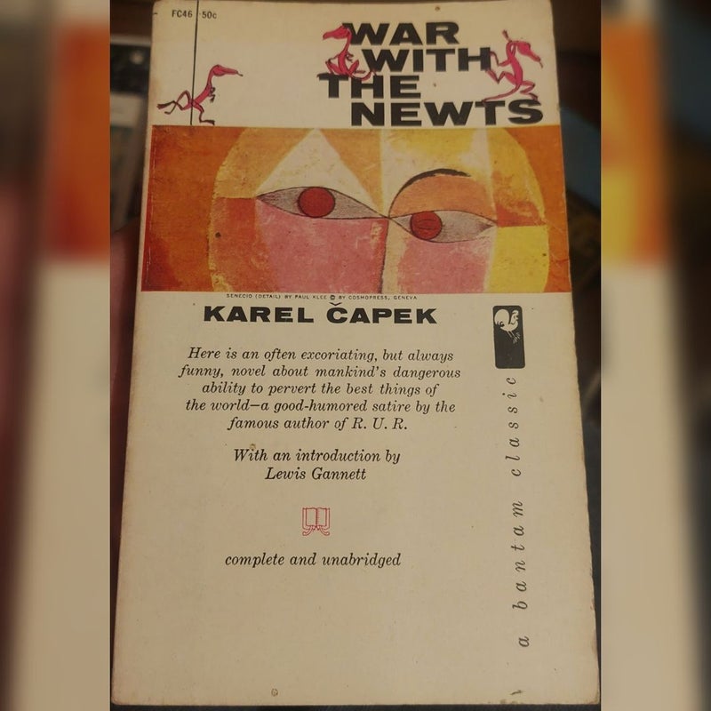 War With The Newts 1959 Paperback Bantam Classic Second Printing VG+