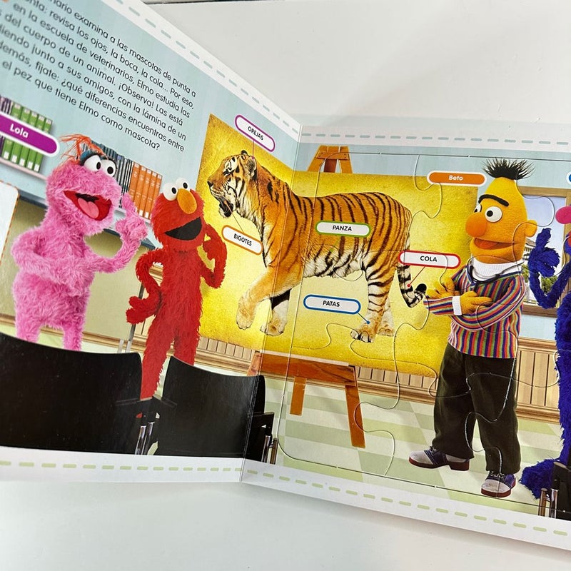 Spanish Plaza Sesamo Los oficios de Elmo Sera Veterinario with Puzzles