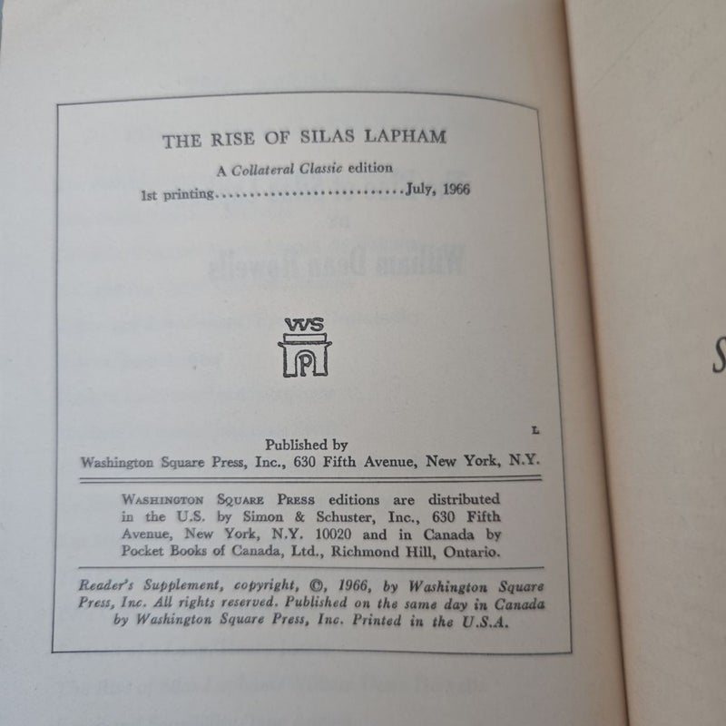 The Rise Of Silas Lapham