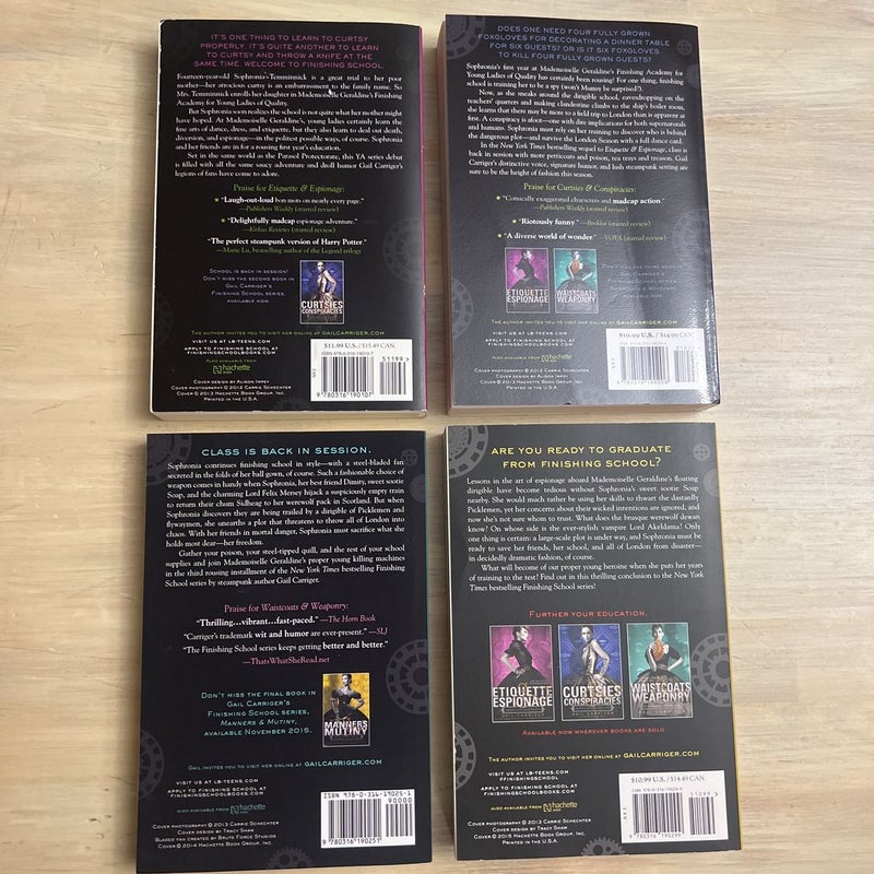 Finishing School (4 Book) Bundle: Etiquette & Espionage, Curtsie & Conspiracies, Waistcoats & Weaponry & Manners & Mutiny