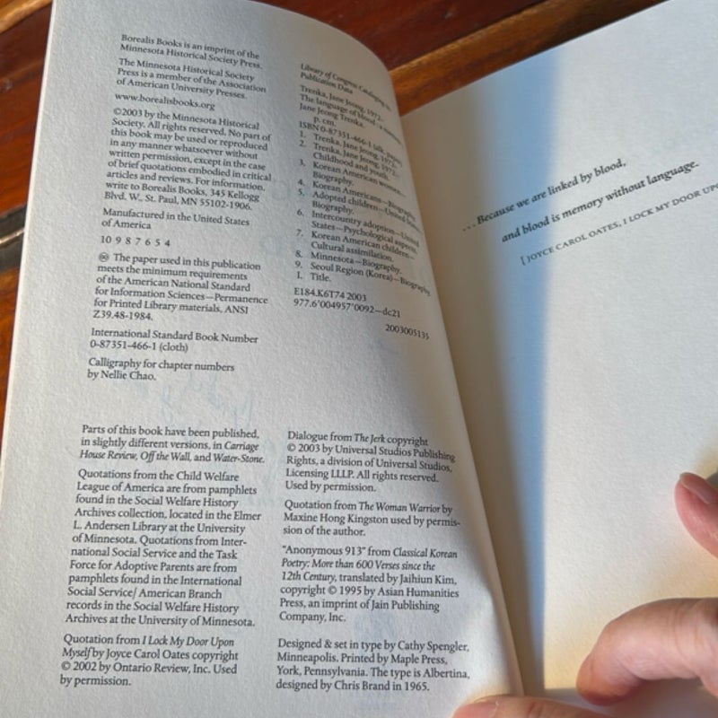 The Language of Blood (Signed 4th Printing)
