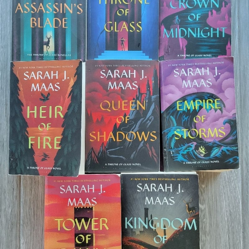 THRONE OF GLASS TOG FULL SERIES #1-7 SARAH J. MAAS PAPERBACK ROMANCE FANTASY 1ST ED