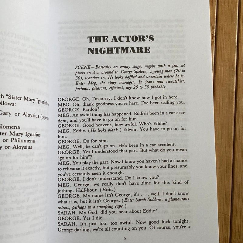 Sister Mary Ignatius Explains It All for You and the Actor's Nightmare