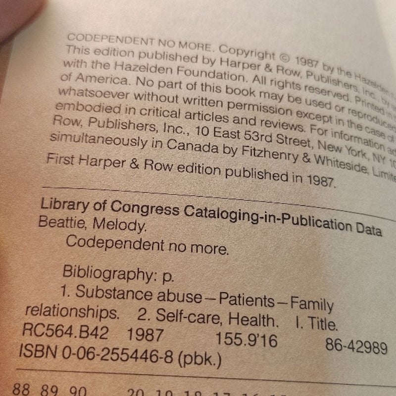 Codependent No More