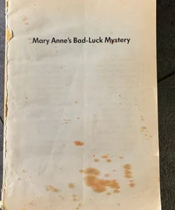 Mary Anne’s Bad Luck Mystery