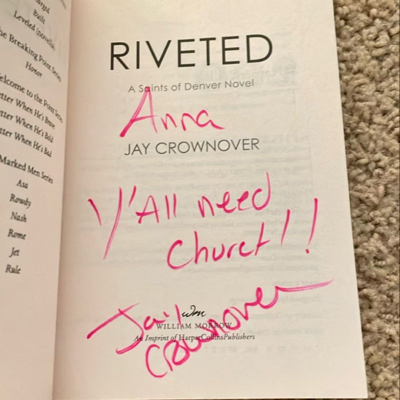 Riveted (signed by the author)