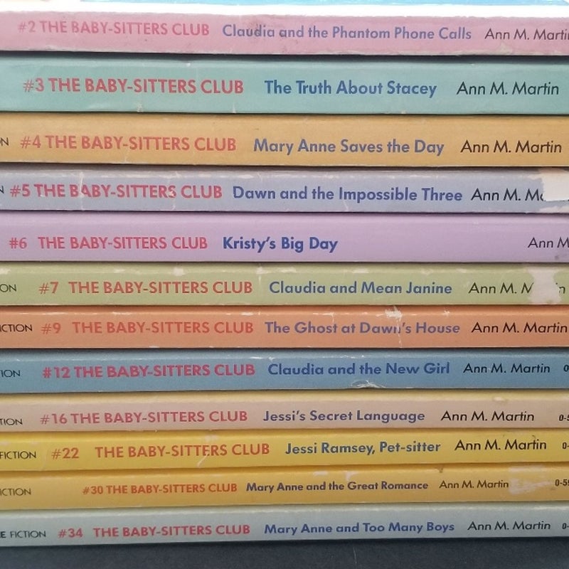 VINTAGE LOT 12 SCHOLASTIC ORIGINAL APPLE SERIES 1980s THE BABYSITTERS CLUB BOOKS