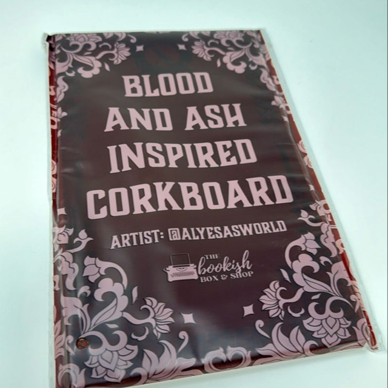 Blood and ash cork board