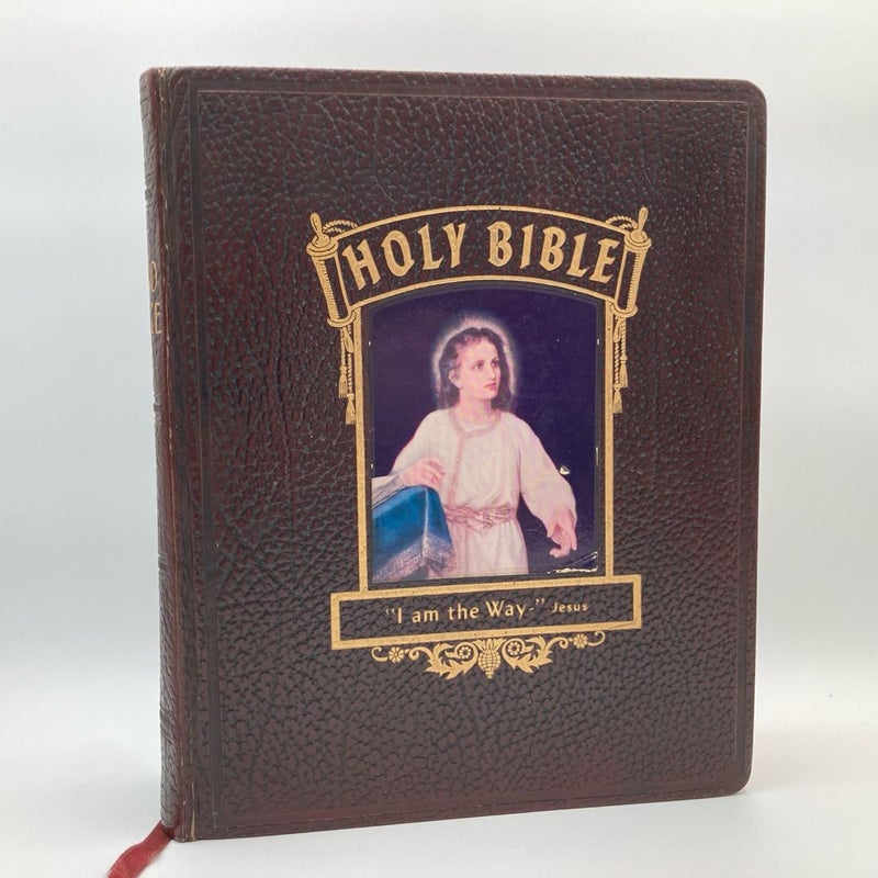 Holy Bible Hertel Blue Ribbon 1957 Revised New Standard Reference KJV Red Letter 