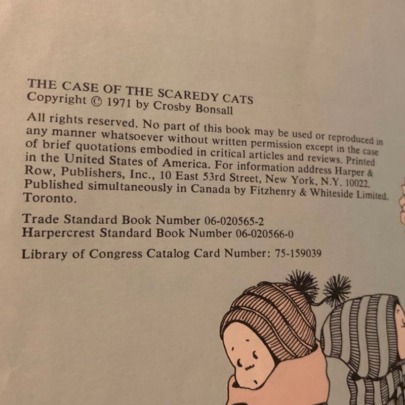 The Case of the Scaredy Cats vintage 1971 children’s book by Crosby Bonsall