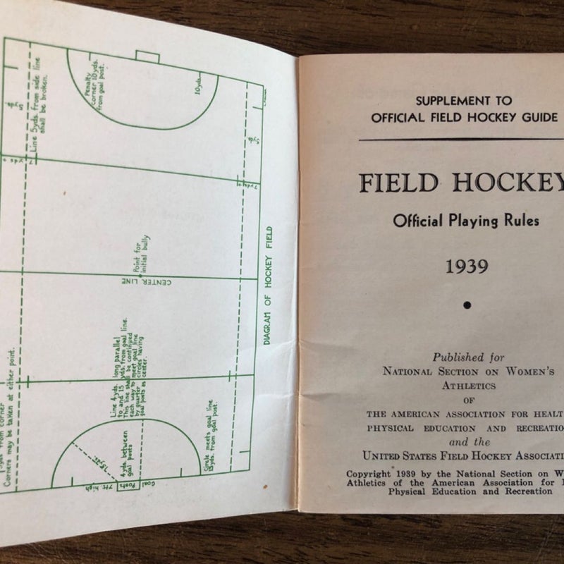 Field Hockey - Official Playing Rules 1939