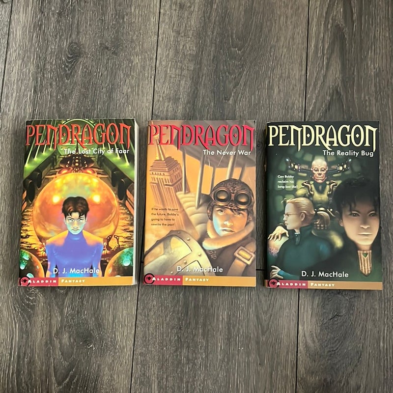 Pendragon Book Lot The Lost City of Faar The Never War The Reality Bug